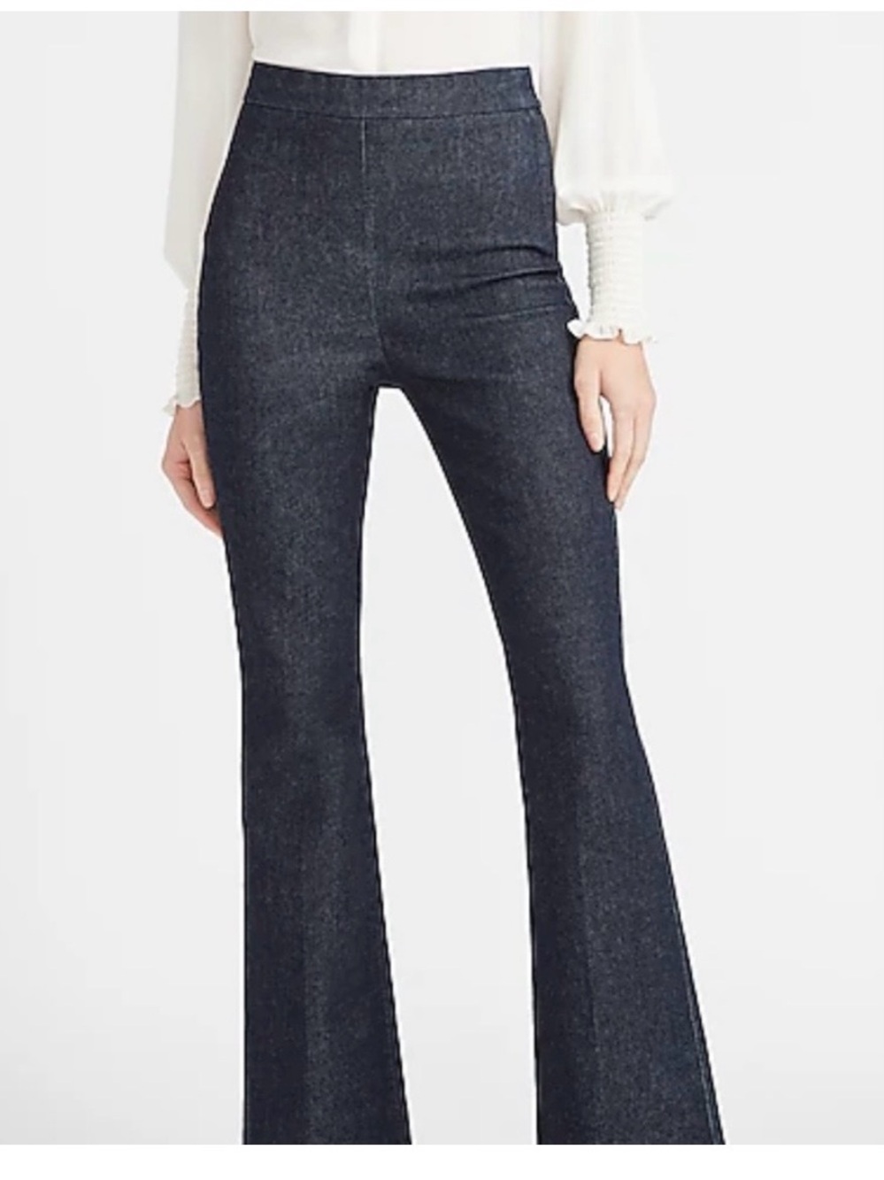 Express Flare Super High-Rise Dark Wash Jeans side zip great condition size 6
